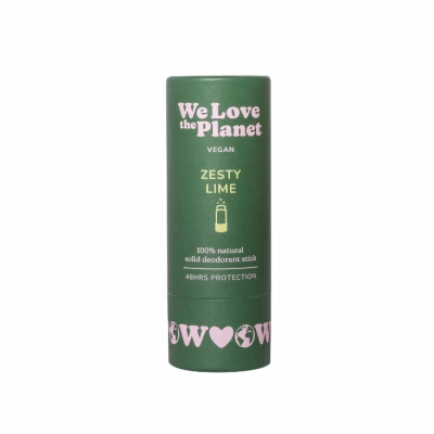 We Love The Planet Deo Stick Zesty Lime bestaat uit 100% natuurlijke en veganistische ingrediënten | Blijf fris zonder de planeet te schaden