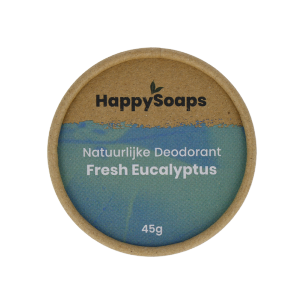 Met de HappySoaps Natuurlijke Deodorant Eucalyptus en Citroengras begin je je dag energiek. Eucalyptus is namelijk een positief stimulerend middel. Daarnaast geeft citroengras de deodorant een vrolijke vibe. Door de slimme samenstelling van natuurlijke ingrediënten is de deodorant zeer effectief tegen nare geurtjes en zweten. Deze Deodorant ruikt heerlijk fris en geeft je een kickstart van de dag. Boost it up!