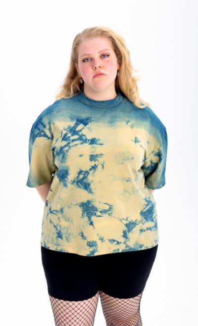 Achilles and the Tortoise Marble Tee Blue