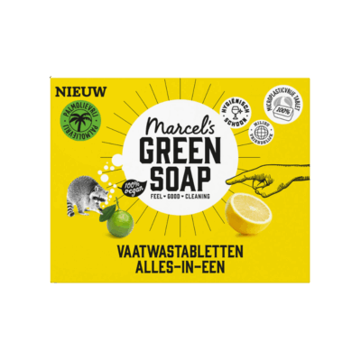 Maak je vaat schoon en glanzend op een milieuvriendelijke manier met Marcel's Green Soap Vaatwastabletten 25 stuks. Deze krachtige tabletten zijn volledig biologisch afbreekbaar en bevatten geen agressieve chemicaliën, waardoor ze veilig zijn voor het milieu en je vaat. Perfect voor dagelijks gebruik in vaatwassers van alle merken.