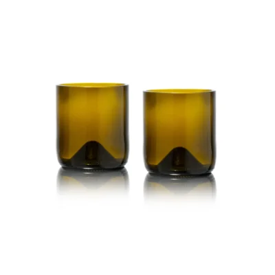 Rebottled Short Tumbler Glazen - 2 pack - Olive