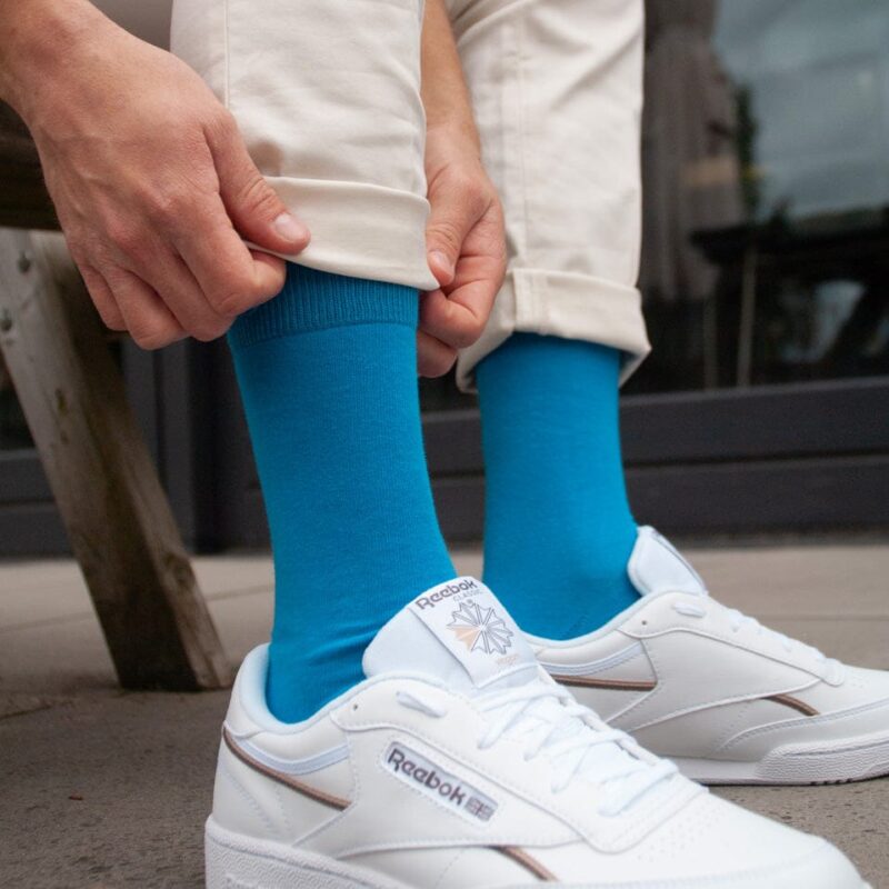 Qnoop Solid Socks Sea Blue - Afbeelding 2