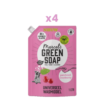 4x (Universeel) Patchouli & Cranberry Marcel's Green Soap Wasmiddel Refills