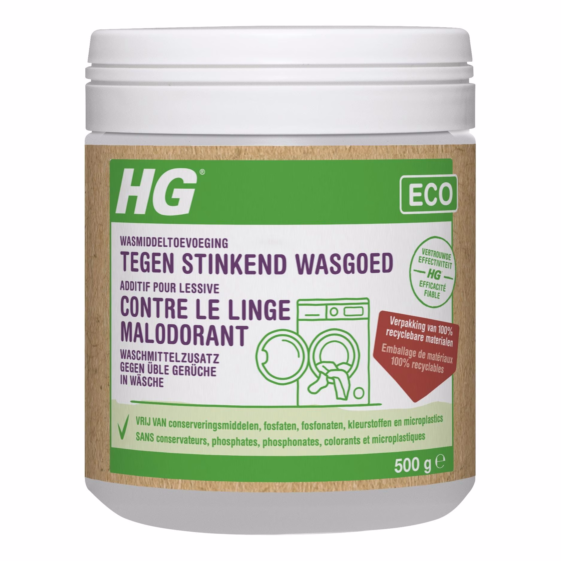 HG wasmiddeltoevoeging tegen stinkend wasgoed ECO | We helpen je om op een milieubewuste manier uw wasgoed weer heerlijk fris te laten ruiken!