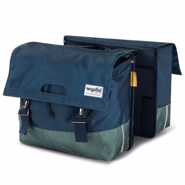 Urban Proof Recycled Double Fietstas Blauw / Groen