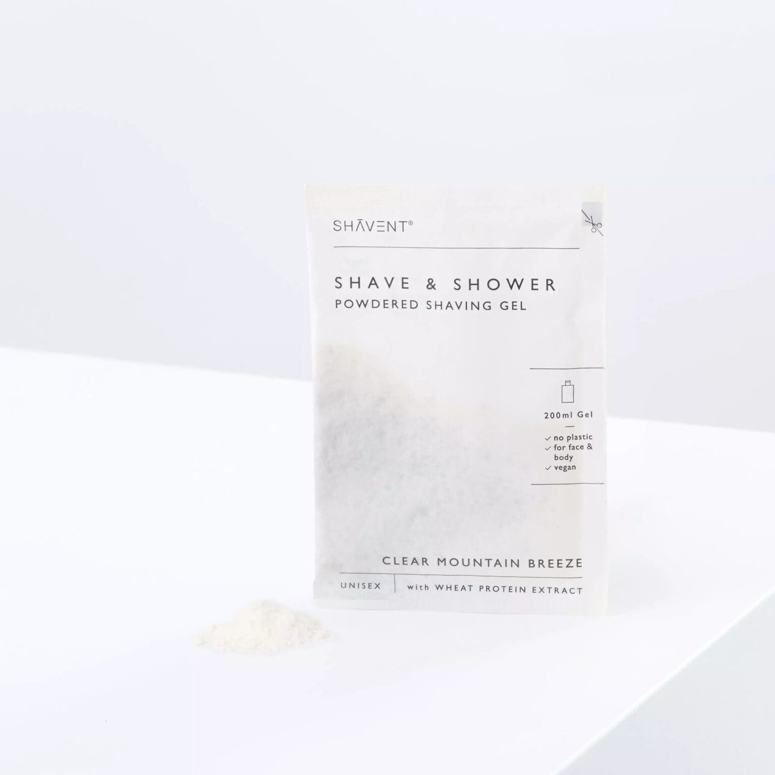 SHAVENT 2in1 Shower en scheergelpoeder | Dit wil je natuurlijk, een product die je dubbel kunt gebruiken onder de douche voor zowel wassen als scheren!