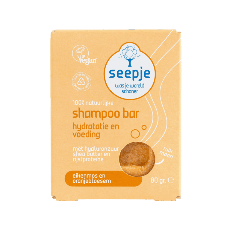 Seepje Shampoo Bar Eikenmos en Oranjebloesem is een natuurlijke shampoo bar van Seepje | Eikenmos en Oranjebloesem | 80 gram | VEGAN | SEEPJE