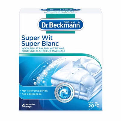 Dr. Beckmann Super Wit | Geeft maximale witkracht door de ultieme witformule | Langdurig wit effect | Verwijdert grauwsluier en vergeling