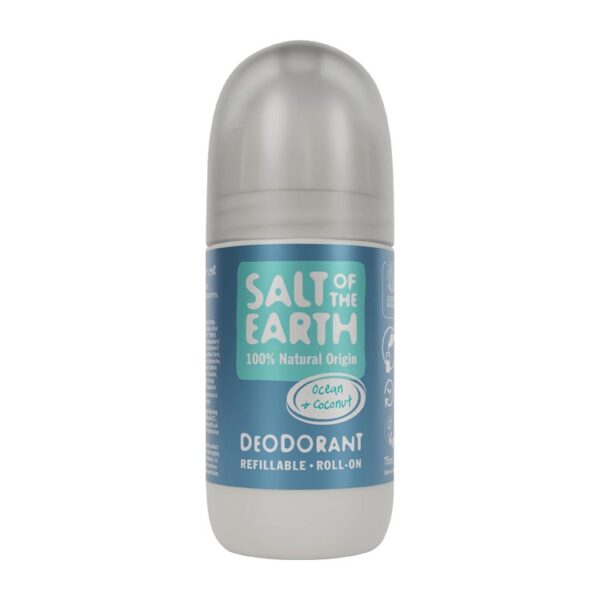 Maak kennis met Salt of the Earth's Ocean & Coconut Deodorant Roll-On , een frisse mix van oceanische noten met een vleugje meloen, citrus en kokosnoot. Gemaakt met 100% natuurlijke ingrediënten, waaronder verzachtende aloë vera , biedt het betrouwbare bescherming tegen lichaamsgeur .