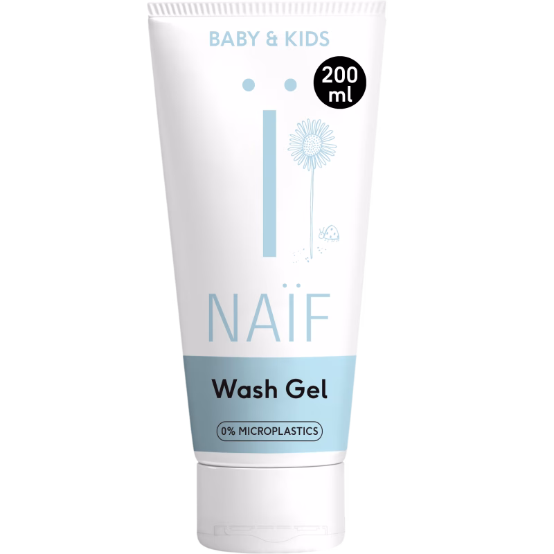 Naïf Baby Reinigende Wasgel voor Baby & Kids | Reinigt de gevoelige babyhuid op milde wijze onder de douche of in bad | Zeepvrije wasgel