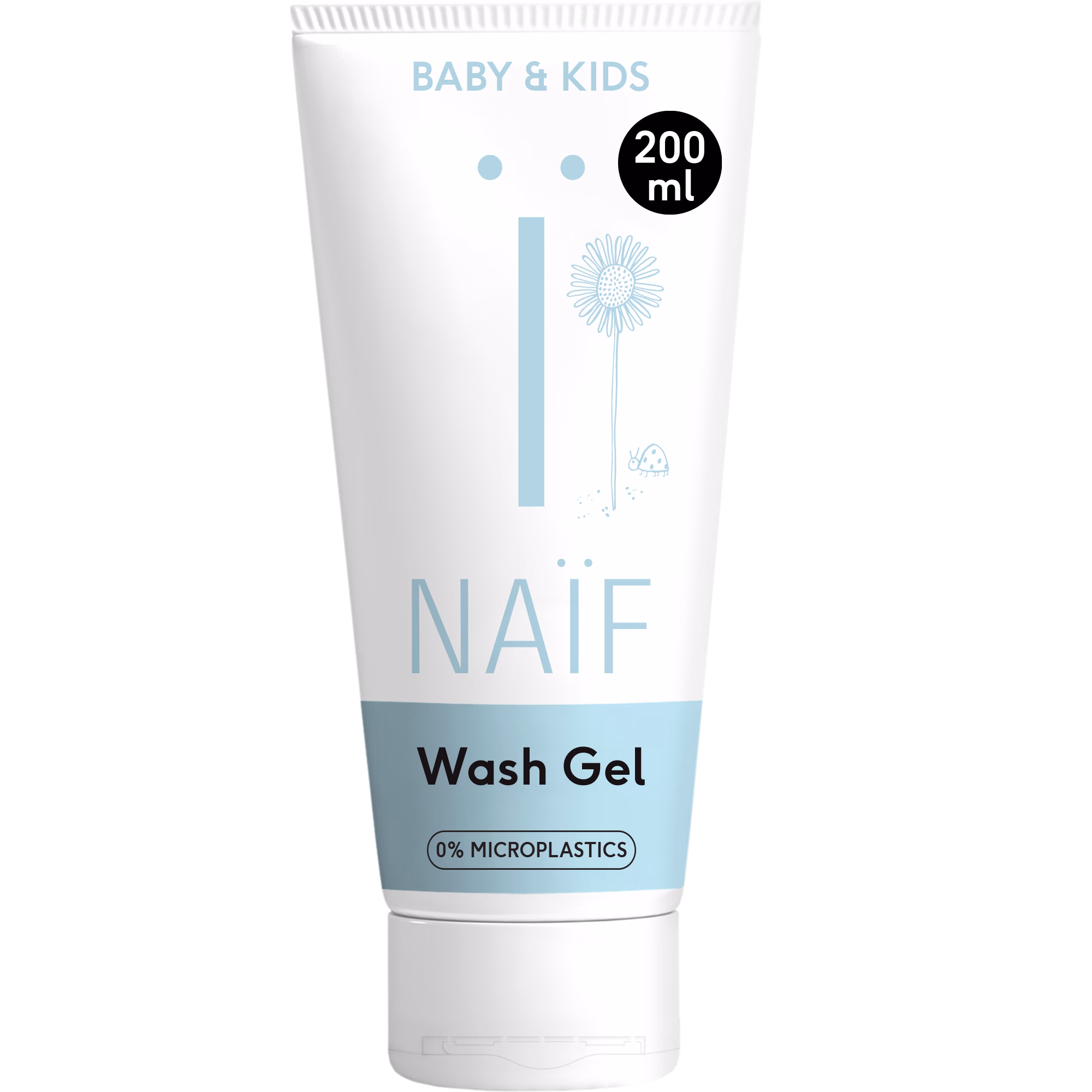 Naïf Baby Reinigende Wasgel voor Baby & Kids | Reinigt de gevoelige babyhuid op milde wijze onder de douche of in bad | Zeepvrije wasgel