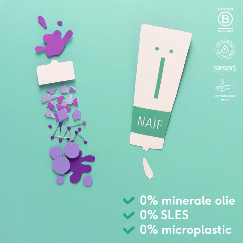 Naïf Baby Reinigende Wasgel voor Baby & Kids | Reinigt de gevoelige babyhuid op milde wijze onder de douche of in bad | Zeepvrije wasgel