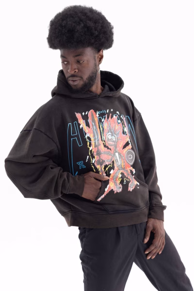Achilles and the Tortoise Only Human Hoodie Black | Gekleurd met natuurlijke materialen | Zeefdruk met op water gebaseerde inkt | Achilles hoodie