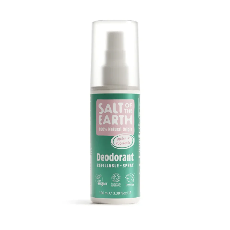 Salt of the Earth Meloen en Komkommer Natuurlijke Deodorant Spray | Ervaar betrouwbare bescherming, de hele dag door | Meloen en Komkommer | 100% natuurlijk Geniet van de frisse, verfrissende mix van meloen en komkommer. De verkwikkende geur van de Salt of the Earth Meloen Komkommer Deodorant Spray combineert sappige meloen met de koele, zuivere essentie van komkommer – perfect voor wie houdt van een frisse en fruitige geur.