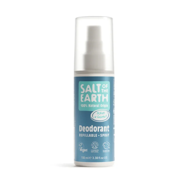 Salt of the Earth Oceaan en Kokosnoot Natuurlijke Deodorant Spray | Ervaar betrouwbare bescherming, de hele dag door | Oceaan en Kokosnoot | 100% natuurlijk | Geniet van de verfrissende mix van oceaan- en kokosnoten. De Salt of the Earth Oceaan Kokosnoot Natuurlijke Deodorant Spray is een frisse, aquatische geur van de oceaan vermengt zich met het romige, exotische aroma van kokos, wat resulteert in een tropisch geïnspireerde geur, perfect voor elke gelegenheid.