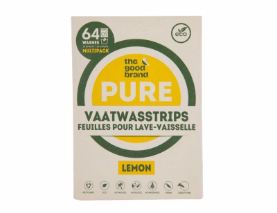 The Good Brand Wasstrips 64 STUKS | Deze biologisch afbreekbare vaatwasstrips lossen volledig op in water en bevatten krachtige enzymen | That's GOOOOOD!