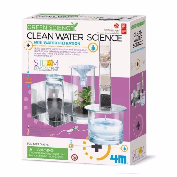 4M KidzLabs Green Science Zuiveren van drinkwater | Bouw bijvoorbeeld je eigen waterfilter of ontziltingsfabriek, en desinfecteer water met zonne-energie.