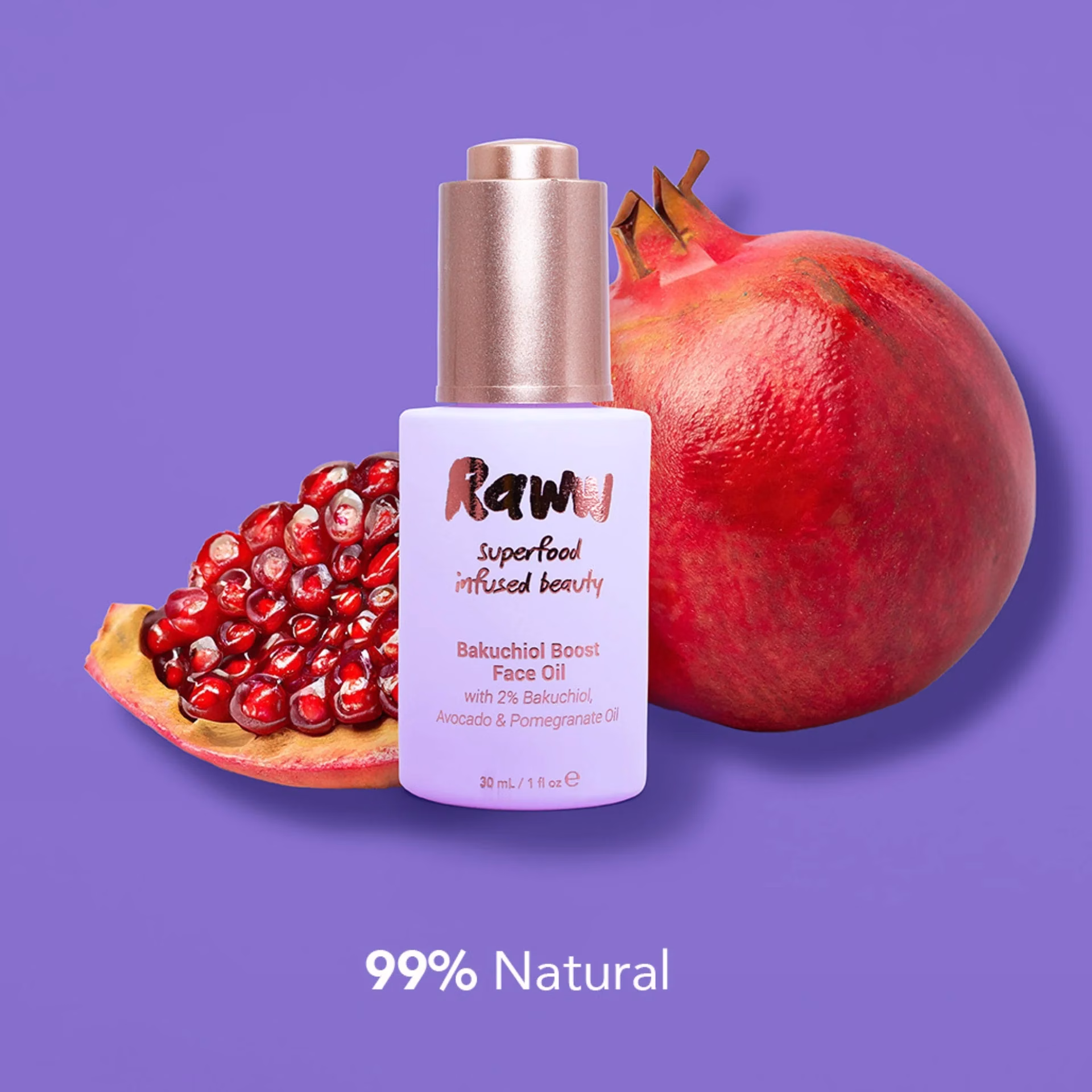 RAWW Bakuchiol Boost Face Oil | De olie is rijk aan antioxidanten en voedingsstoffen die de huid hydrateren en beschermen tegen schadelijke invloeden!