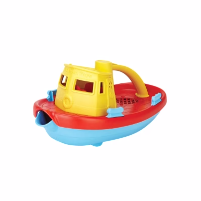Green Toys RV Sleepboot Gerecycled plastic | De sleepboot is er klaar voor om alles rond te brengen in jouw badkuip voor uren speelplezier.