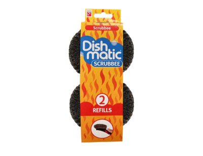 Dishmatic Staalborstels Navulling 2stuks | De handgreep is voorzien van een handig kliksysteem zodat je de staalborstel kunt vervangen. Tada!