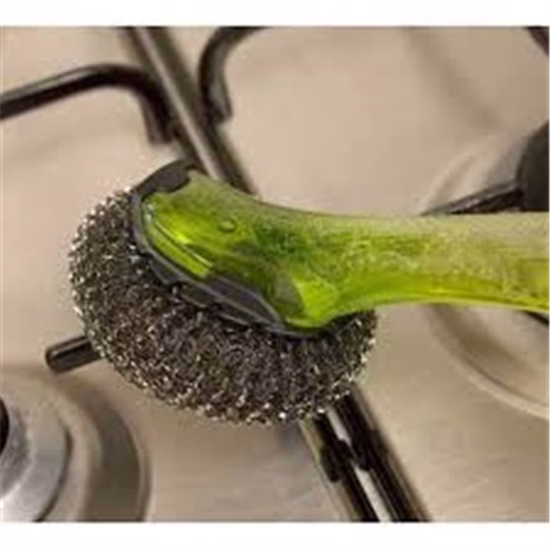 Dishmatic Staalborstels Navulling 2stuks | De handgreep is voorzien van een handig kliksysteem zodat je de staalborstel kunt vervangen. Tada!