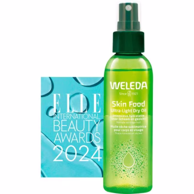 Skin Food Ultra-Light Dry Oil is een lichte, 100% natuurlijke olie die de droge huid voedt zonder een vettig laagje achter te laten.