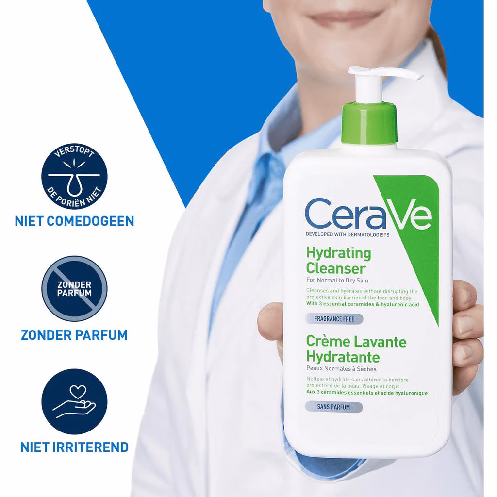 Reinig je huid grondig en mild met CeraVe Hydraterende Cleanser 1000ml. Deze grote navulflacon is speciaal ontwikkeld om vuil, make-up en overtollig talg effectief te verwijderen, terwijl de huidbarrière wordt beschermd. Verrijkt met ceramiden en hyaluronzuur voor een zachte, gehydrateerde huid. Ideaal voor dagelijks gebruik en voor het navullen van kleinere flessen.