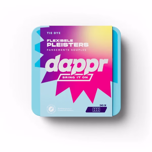 Heey daredevel gebruik DAPPR Flexibele Pleisters Tie Dye | Deze pleisters combineren ultieme flexibiliteit met een vrolijk tie-dye!