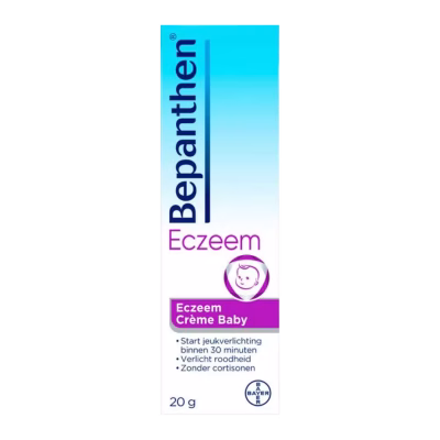 Verzorg de gevoelige babyhuid met Bepanthen Eczeem Crème Baby 20g. Deze crème is speciaal ontwikkeld voor baby’s met een droge, eczeemgevoelige of geïrriteerde huid.