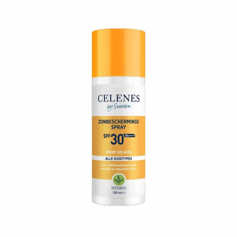 Bescherm je huid snel en effectief tegen de zon met Celenes by Sweden Herbal Zonbeschermingsspray SPF30+ 150ml. Deze lichte, snel absorberende spray biedt zeer hoge bescherming tegen UVA- en UVB-stralen en is verrijkt met plantaardige ingrediënten die de huid hydrateren en kalmeren. Ideaal voor dagelijks gebruik en geschikt voor alle huidtypes.