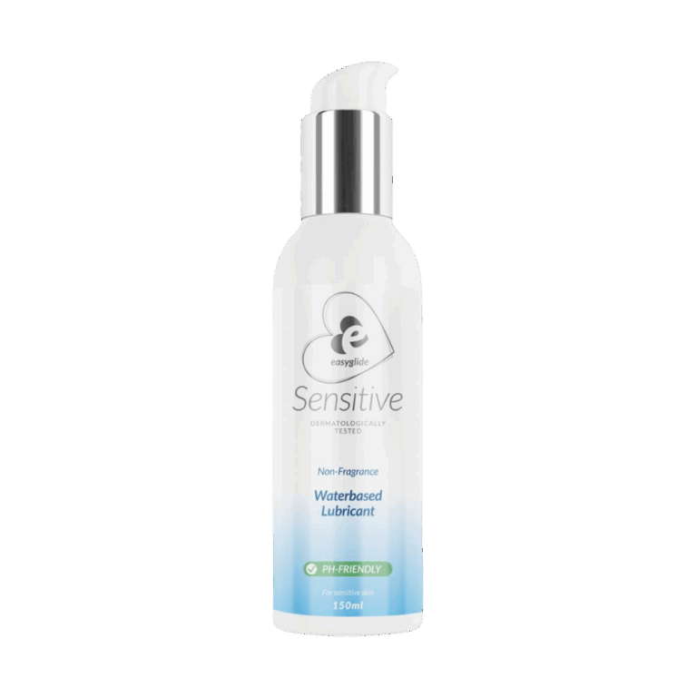 Ervaar soepele en natuurlijke glijding met Easyglide Glijmiddel Sensitive Waterbasis 150ml | Dit glijmiddel is speciaal ontwikkeld voor een gevoelige huid en biedt optimaal comfort tijdens intieme momenten. Perfect voor koppels die veiligheid, zachtheid en plezier willen combineren.