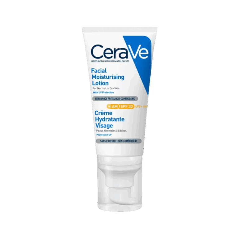 Bescherm en hydrateer je huid met CeraVe Hydraterende Gezichtscrème SPF30 52 ML. Deze lichte zonnecrème biedt brede bescherming tegen UVA- en UVB-stralen terwijl het de huid intensief hydrateert. Verrijkt met ceramiden en hyaluronzuur om de huidbarrière te versterken en een gezonde, soepel aanvoelende huid te behouden.