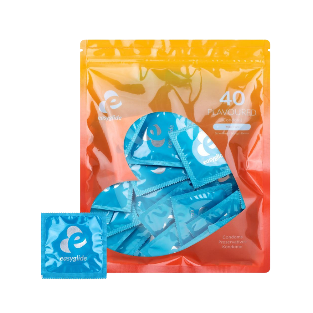 Voeg plezier en variatie toe aan je intieme momenten met Easyglide Condooms Flavoured. Deze condooms combineren betrouwbare bescherming met heerlijke smaken, zodat jullie veilige seks nog leuker en smaakvoller wordt. Perfect voor koppels die naast veiligheid ook voor sensatie willen gaan | 40 stuks