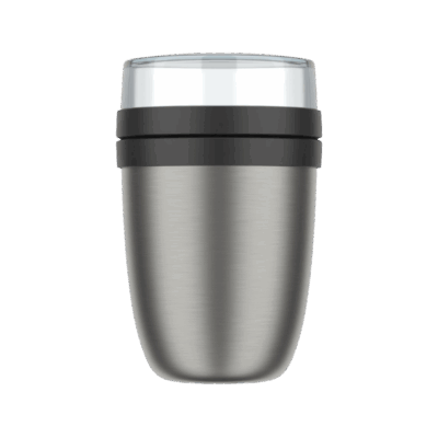 De Mepal Lunchpot Ellipse Geïsoleerd 500ml + 200ml is dé oplossing voor iedereen die onderweg warm wil lunchen of juist iets koel wil houden. Dankzij de hoogwaardige, dubbelwandige RVS-isolatie blijft jouw maaltijd tot wel 6 uur warm of 8 uur koud – ideaal voor soepen, yoghurt, salades of havermout | Nordic Black