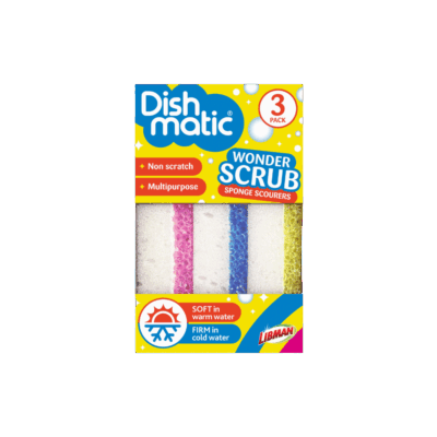 De Dishmatic Wonder Scrub Schuursponsen zijn speciaal ontwikkeld om hardnekkig vuil en vet effectief te verwijderen zonder krassen achter te laten. Dankzij het krasvrije ontwerp zijn ze ideaal voor pannen, servies, kookplaten en andere delicate oppervlakken. De sponzen zijn duurzaam en gaan langer mee, waardoor je minder afval produceert en efficiënter schoonmaakt.