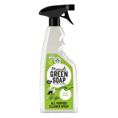 Marcel's Green Soap Allesreiniger Spray 500ml is een natuurlijke, krachtige reiniger voor het hele huis. De spray verwijdert vuil en vet effectief van alle harde oppervlakken, zonder schadelijke chemicaliën. Dankzij de frisse, plantaardige geuren wordt schoonmaken een plezierige en milieubewuste ervaring. Verkrijgbaar in drie heerlijke varianten: Basilicum & Vetiver
