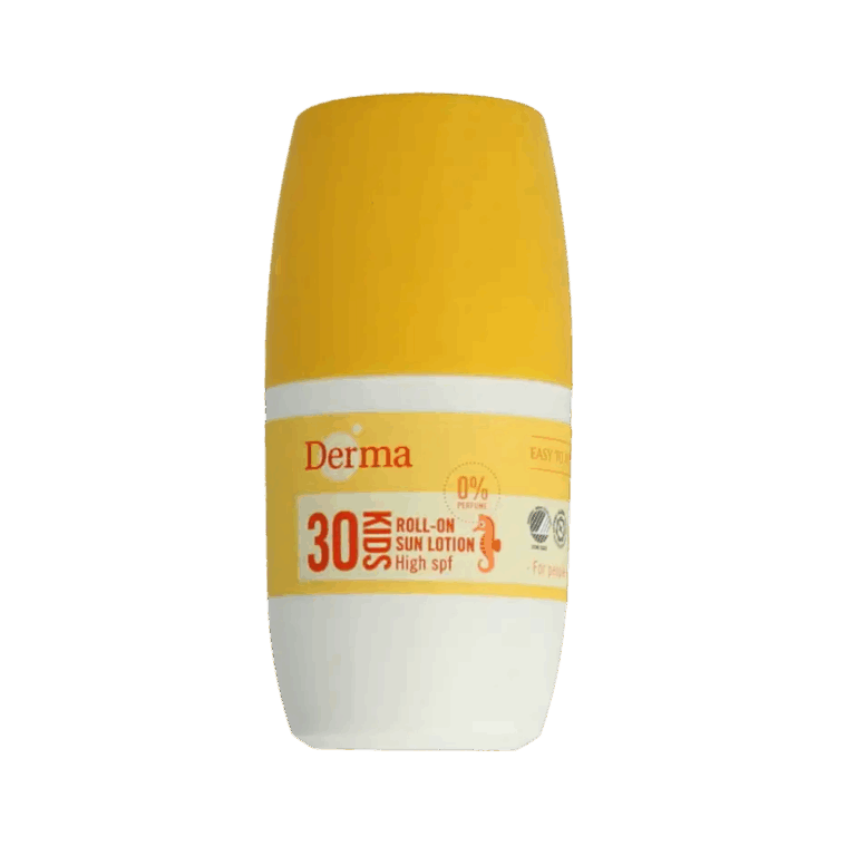 Derma Sun Kids Roll-On SPF30 is een praktische en milde zonnebescherming speciaal voor de gevoelige huid van kinderen. De roll-on applicator zorgt voor een snelle, gelijkmatige en gemakkelijke toepassing, zonder plakkerige handen. De formule hydrateert de huid, beschermt tegen UVA- en UVB-stralen en is ideaal voor onderweg of tijdens buitenspel.