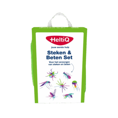 De HeltiQ Steken en Betenset is een handige en complete kit om snel eerste hulp te verlenen bij insectenbeten, steken of kwallenbeten. Of je nu thuis bent, in de tuin of op vakantie: met deze set verlicht je klachten zoals jeuk, pijn en zwelling direct en voorkom je verdere irritatie. Een onmisbare EHBO-kit voor in de zomermaanden of tijdens een reis.