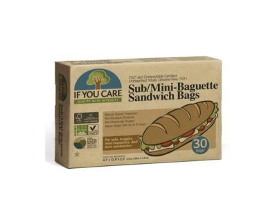 Deze Mini Baguette en Sandwich Bags van If You Care zijn ideaal voor het bewaren van broodjes, sandwiches of kleine snacks. Gemaakt van FSC-gecertificeerd ongebleekt papier, zijn de zakjes duurzaam, veilig voor voedingsmiddelen en milieuvriendelijk. Perfect voor dagelijks gebruik of voor onderweg.