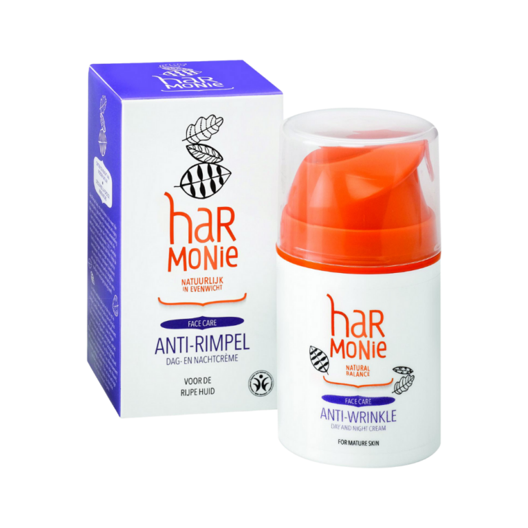 Harmonie Dag/Nachtcrème Anti-Rimpel is een intensief verzorgende crème die helpt de tekenen van veroudering te verminderen. De rijke formule met natuurlijke extracten en antioxidanten ondersteunt de huidelasticiteit, vermindert fijne lijntjes en geeft de huid een stevigere, soepelere uitstraling.