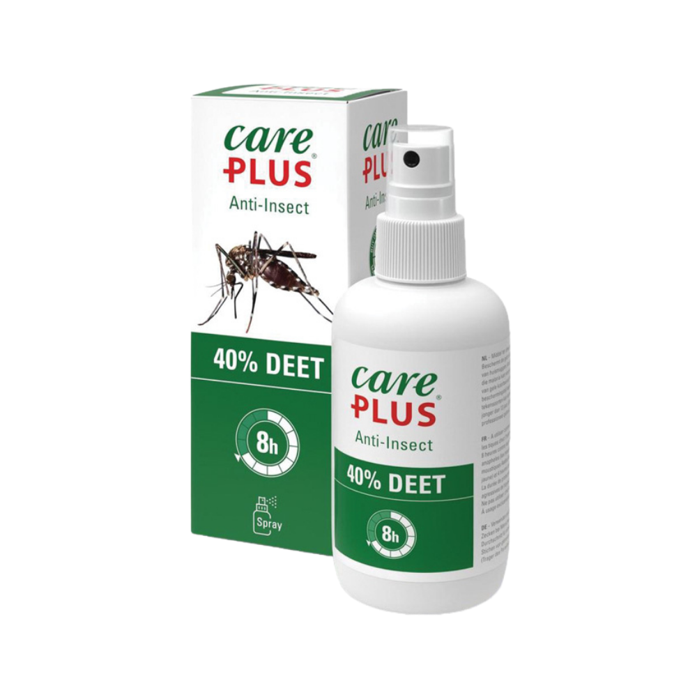 Care Plus DEET Anti Insect 40% Spray 200 ml is een krachtige insectenwerende spray met 40 % DEET voor betrouwbare bescherming tegen muggen, teken en andere bijtende insecten. Door de hoge concentratie DEET biedt deze spray langdurige werking, ideaal voor reizen naar tropische of insectrijke gebieden, boswandelingen, campingavonturen en buitenactiviteiten waar effectieve bescherming cruciaal is.