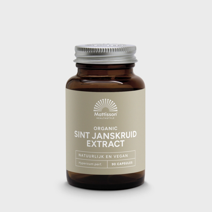 Het Mattisson Vegan Sint Janskruid Extract bevat een hoogwaardig extract van Sint Janskruid (Hypericum perforatum), verpakt in plantaardige capsules. Dit kruid wordt al eeuwenlang gebruikt en is vooral populair binnen een bewuste, natuurlijke leefstijl.