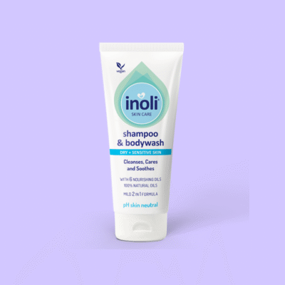 De Inoli Baby 2-in-1 Shampoo & Douchegel 200 ml is een milde, verzorgende cleanser voor de tere huid en haren van je baby. Deze zachte formule reinigt effectief zonder de huid uit te drogen en ondersteunt een gezond huid- en haarritueel.