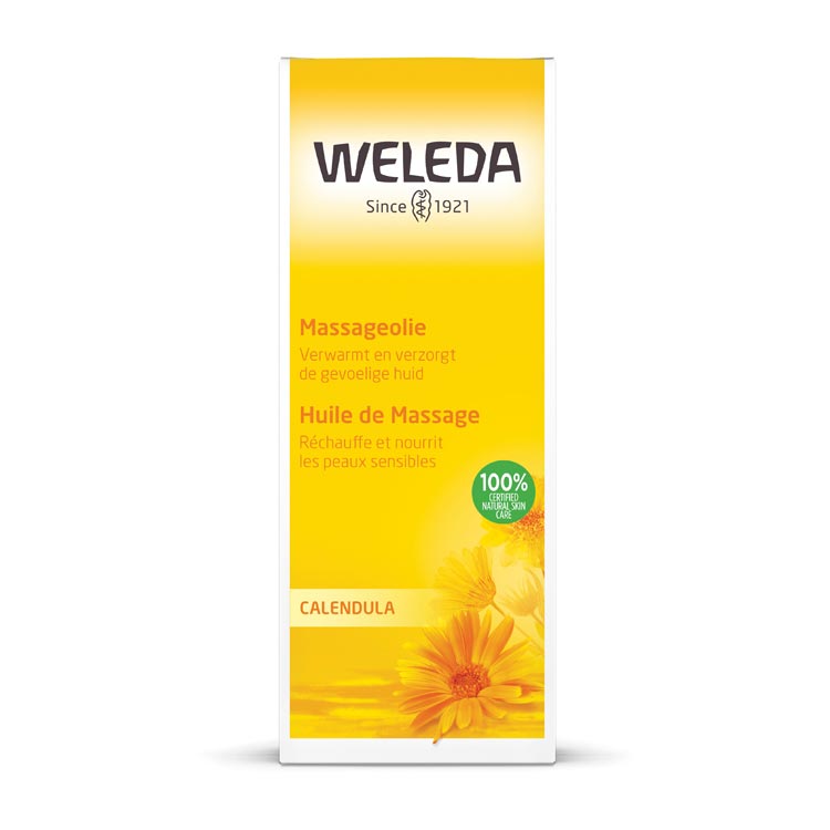 De Weleda Calendula Massage Olie 100 ml is een milde en verzorgende lichaamsolie die speciaal is ontwikkeld voor de gevoelige en tere huid. Met biologisch calendula-extract ondersteunt deze massageolie het natuurlijke huidherstel en helpt zij de huid soepel en zacht te houden. Ideaal voor een rustgevend massage-moment, bijvoorbeeld bij baby’s of bij een gevoelige huid die extra verzorging nodig heeft.