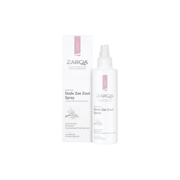 Deze zuiverende en herstellende spray op basis van 100% Dode Zeezout is speciaal ontwikkeld voor de gevoelige en probleemhuid. De ZARQA Dode Zee Zout Spray (200 ml) helpt bij roodheid, jeuk en onzuiverheden en ondersteunt het natuurlijke herstel van de huid. Dankzij de toevoeging van hyaluronzuur wordt de huid tegelijkertijd gehydrateerd, zonder uit te drogen.