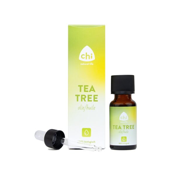 Verzorg en zuiver je huid met Chi Bio Tea Tree Olie 20 ml. Deze 100% natuurlijke etherische olie staat bekend om zijn krachtige zuiverende en antibacteriële eigenschappen. Ideaal voor de verzorging van de onzuivere huid, kleine wondjes, insectenbeten en een geïrriteerde hoofdhuid. Een veelzijdige must-have voor natuurlijke huidverzorging