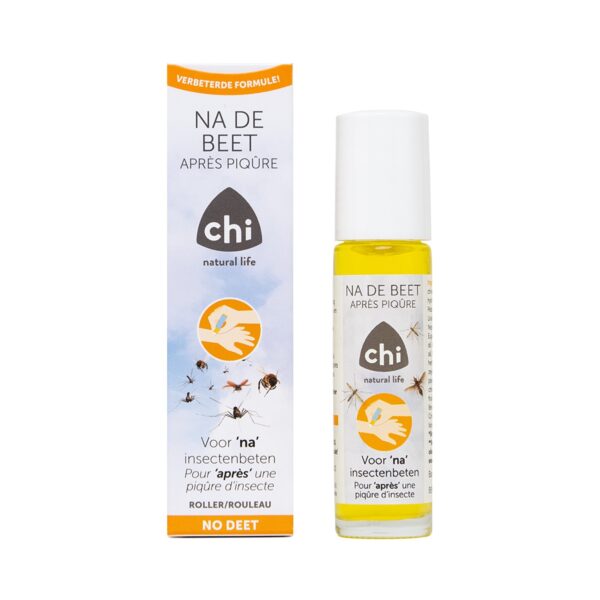 Verlicht en verzorg de huid direct na insectenbeten met Chi Na De Beet Roller 10 ml. Deze 100% natuurlijke roller met etherische oliën zoals lavendel, tea tree en pepermunt helpt de huid te kalmeren en jeuk en irritatie te verminderen. Ideaal voor onderweg en direct gebruik op de huid.