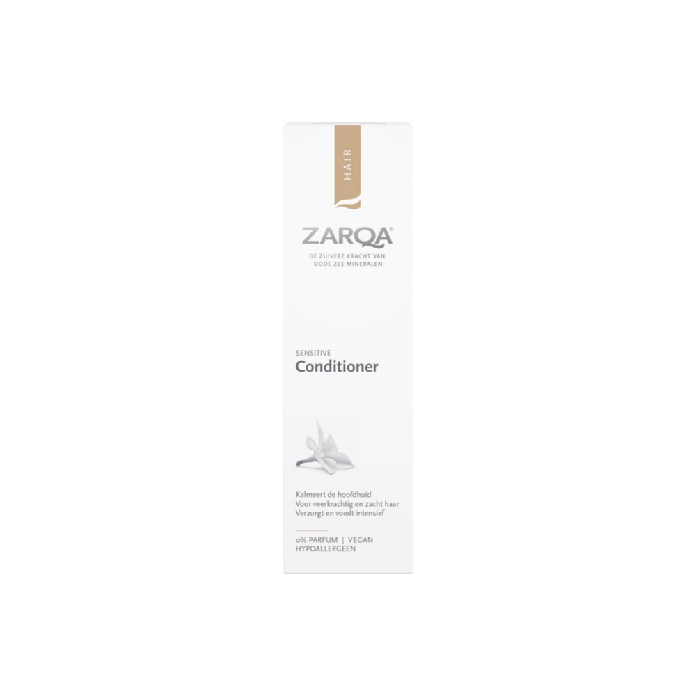 Deze milde conditioner is speciaal ontwikkeld voor de gevoelige hoofdhuid en verzorgt het haar zonder te verzwaren. De ZARQA Conditioner Sensitive (200 ml) voedt intensief, maakt het haar zacht en goed doorkambaar en helpt tegelijkertijd de hoofdhuid te kalmeren. Dankzij Dode Zee mineralen en verzorgende ingrediënten wordt het haar soepel, glanzend en gezond, terwijl schilfers en irritaties worden verminderd.